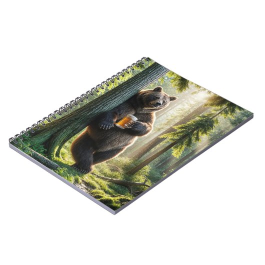 Carnet Ours tenant une bière en forêt (Côté gauche)