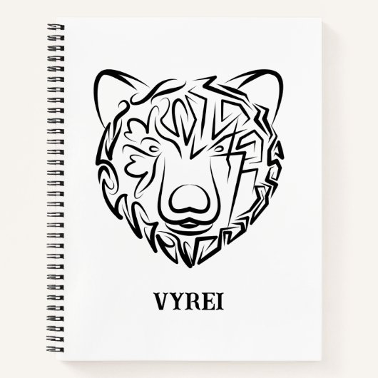 Carnet Ours tribal noir et blanc (Devant)