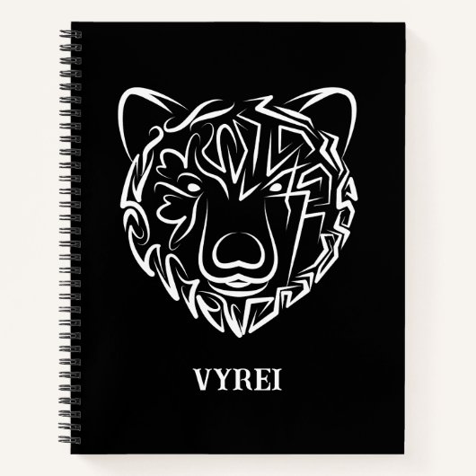 Carnet Ours tribal noir et blanc (Devant)