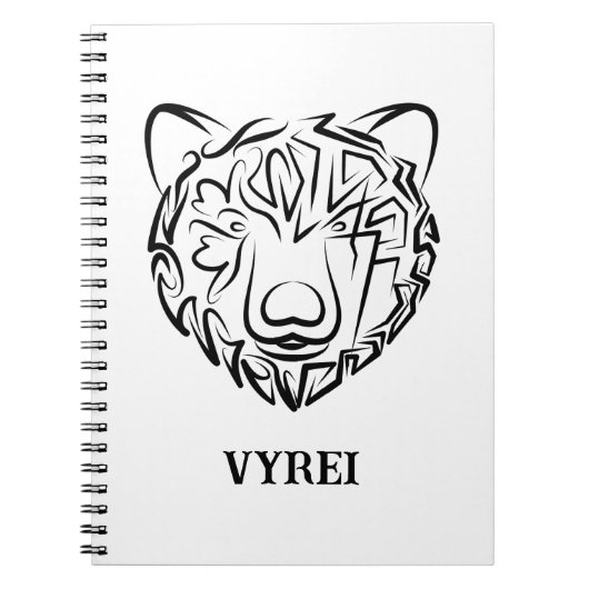 Carnet Ours tribal noir et blanc (Devant)