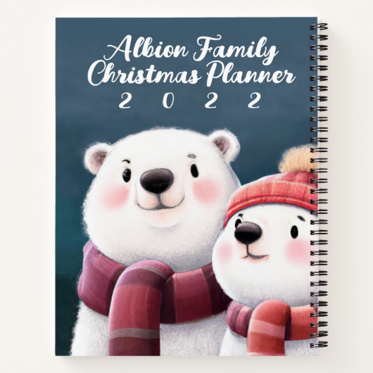 Carnet Oursons polaires mignons portant des écharpes (Dos)