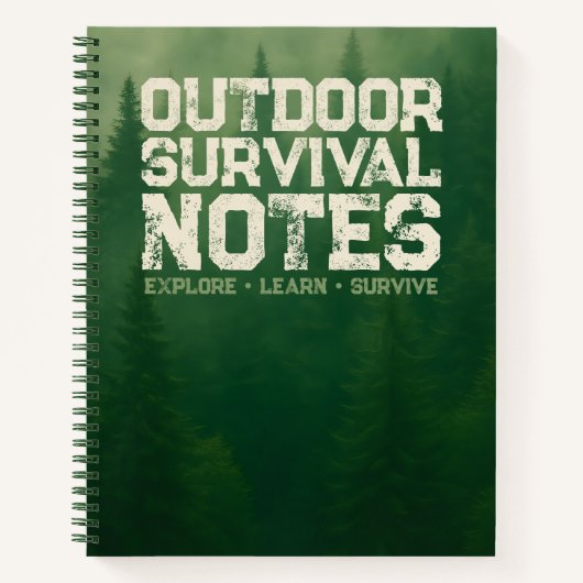 Carnet Outdoor Survival Notes – Forest Background (Devant)