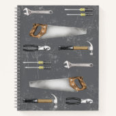 Carnet Outil de bricoleur rustique avec nom (Devant)