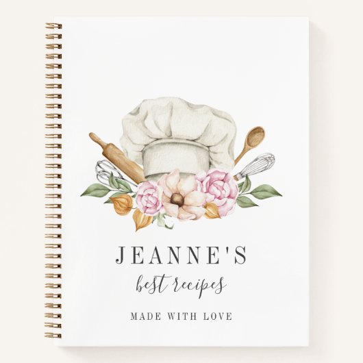 Carnet Outils Bakers aquarelle personnalisés Modèles de r (Devant)