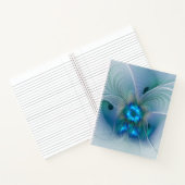 Carnet Ovations debout, fractale abstraite bleu turquoise (Intérieur)