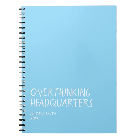 Carnet Overthinking Headquarters – Funny Overthinker Note (Devant)