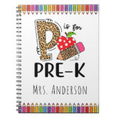 Carnet P pour professeur de pré-maternelle retour à l'éco (Devant)