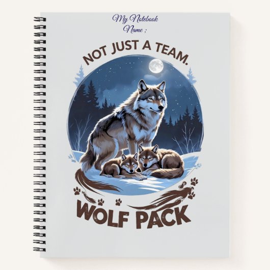Carnet Pack Wolf - Pas seulement une équipe, une famille (Devant)