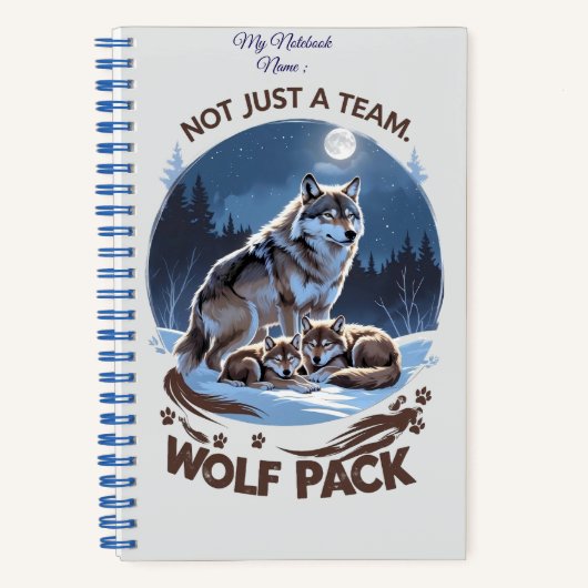 Carnet Pack Wolf - Pas seulement une équipe, une famille (Recto)