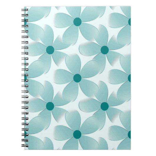 Carnet Padrão floral verde. (Devant)