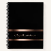 Carnet Pages blanches de style bronze noir (Devant)