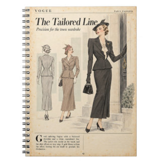 Carnet Pages de magazine de mode vintage, style antique