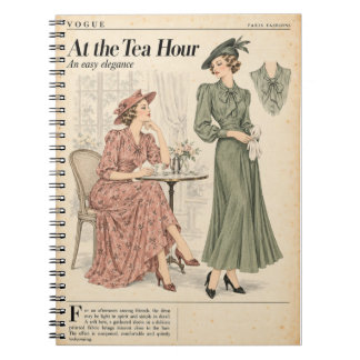 Carnet Pages de magazine de mode vintage, style antique