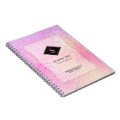 Carnet Pail pink and yellow iridescent glass texture (Côté Droit)