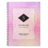 Carnet Pail pink and yellow iridescent glass texture (Devant)