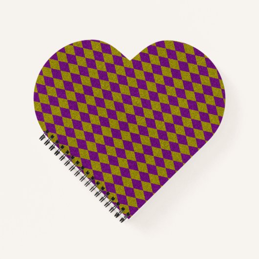 Carnet Pailleté de diamant violet et or (Devant)