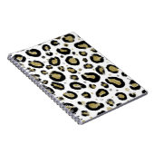 Carnet Pailleté d'or blanc & Imprimé léopard noir guépard (Côté Droit)