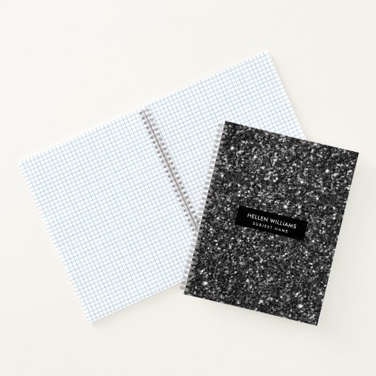 Carnet Pailleté Faux Noir Moderne (Intérieur)