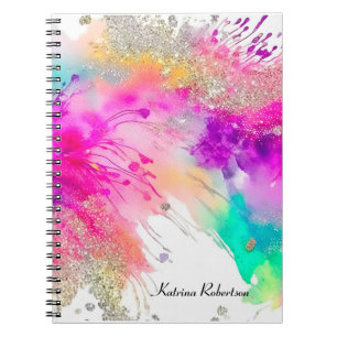 Carnet Pailleté Marbré Coloré Moderne