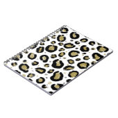 Carnet Pailleté or blanc & Imprimé léopard guépard noir (Côté gauche)