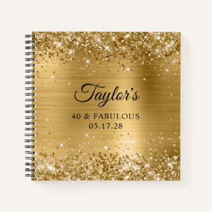 Carnet Pailleté Or Feuille 40 & Invité Fabuleux