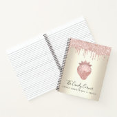 Carnet Pailleté rose en gouttes fraise confite doré (Intérieur)