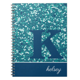 Carnet Paillettes Aqua Personnalisées