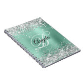 Carnet Paillettes Argentées Clair Turquoise Métallisé Mon (Côté Droit)