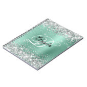Carnet Paillettes Argentées Clair Turquoise Métallisé Mon (Côté gauche)