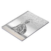 Carnet Paillettes argentées élégantes Bokeh, Robe, Dentel (Côté gauche)