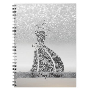 Carnet Paillettes argentées élégantes Bokeh, Robe, Dentel