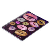 Carnet Paillettes Brillantes Baiser Lèvres Beauté Maquill (Côté gauche)