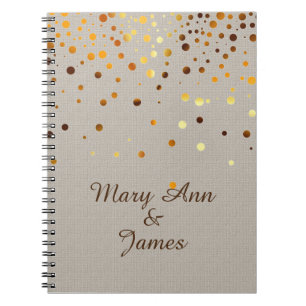Carnet Paillettes de confetti dorées Faux papier d'alumin