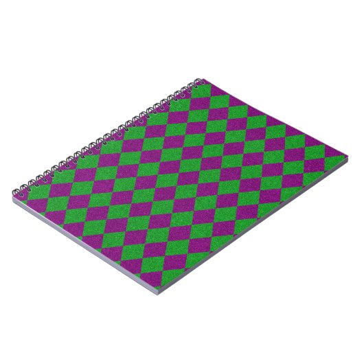 Carnet Paillettes de diamant violet et vert (Côté gauche)