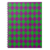 Carnet Paillettes de diamant violet et vert (Devant)