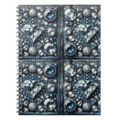 Carnet Paillettes de diamants et de denim Bijoux de pierr (Devant)