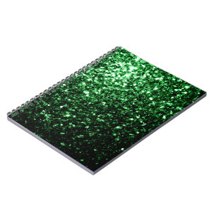 Carnet Paillettes de faux brillant vert foncé