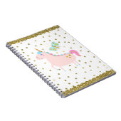 Carnet Paillettes de Licorne Rose et Or Filles Points de (Côté Droit)