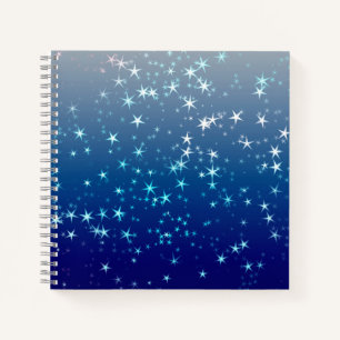 Carnet Paillettes de Noël Étoiles Ciel Bleu