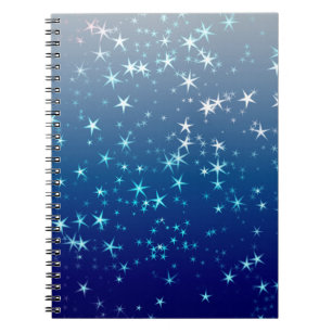 Carnet Paillettes de Noël Étoiles Ciel Bleu