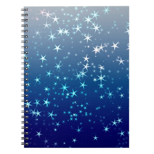 Carnet Paillettes de Noël Étoiles Ciel Bleu (Devant)