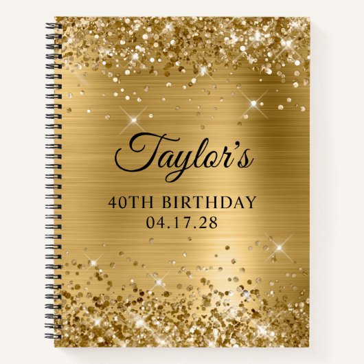Carnet Paillettes dorées 40e anniversaire (Devant)