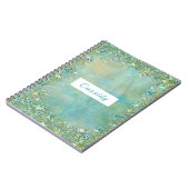 Carnet Paillettes dorées turquoise scintillantes (Côté gauche)