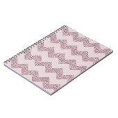 Carnet Paillettes Faux Chevron Rose (Côté gauche)