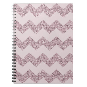 Carnet Paillettes Faux Chevron Rose