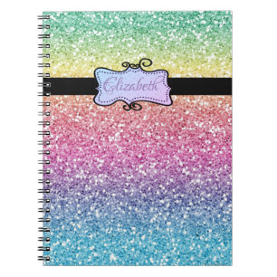 Carnet Paillettes Modernes Ombrées, Personnalisées