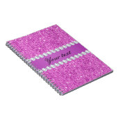 Carnet Paillettes pourpres chics et diamants de Faux (Côté Droit)