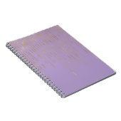 Carnet Paillettes Rayures Points Dorés Violets Glamour (Côté Droit)
