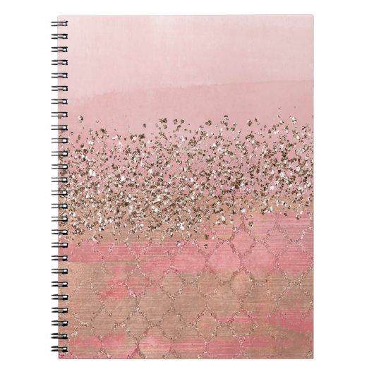 Carnet Paillettes Rose Foncé Princesse Indienne Marocaine (Devant)