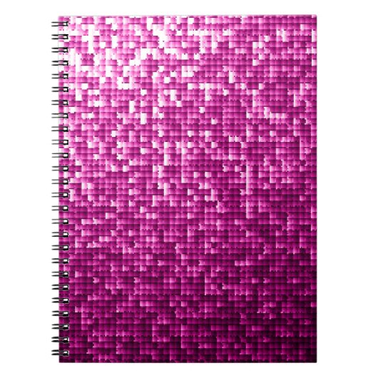 Carnet Paillettes rose parties scintillant (Devant)